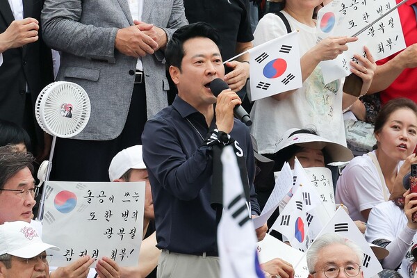 지난 15일 올림픽공원 핸드볼경기장에서 발언하는 장동혁 대표 (연합뉴스)