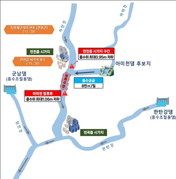 아미천 다목적댐 건설 위치도 (연천군 제공)