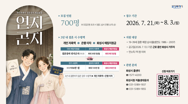 화성특례시 연지곤지 통장 2026년 참여자 모집 안내문 (화성시 제공)