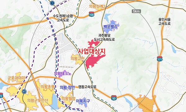 의왕 오전 왕곡 공공주택지구 위치도. 국토교통부 제공